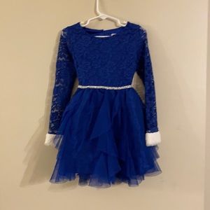 Royal Blue Kids Formal Dress, Lace, size 6